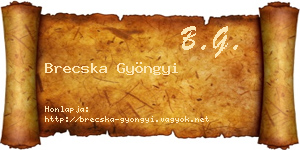 Brecska Gyöngyi névjegykártya